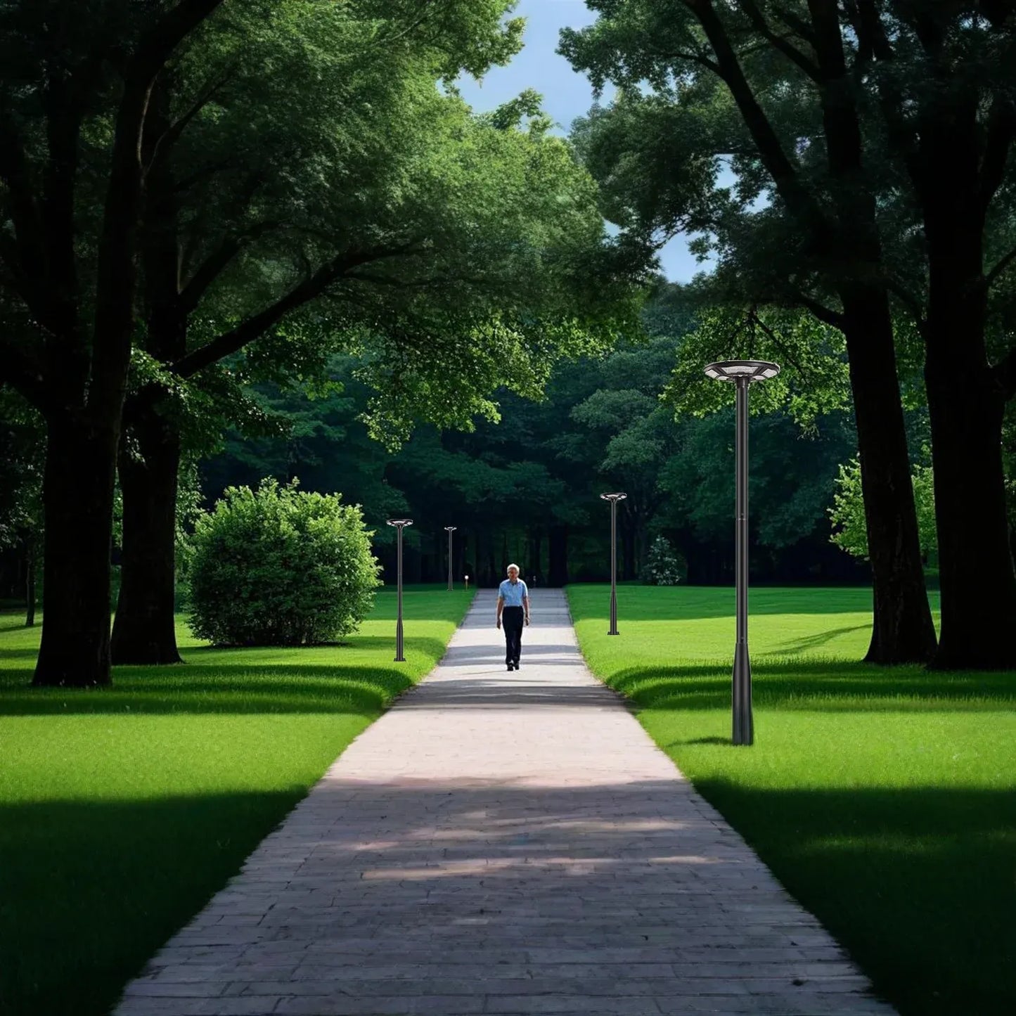 3500W Commercial Solar Flag Pole Outdoor Lamp Post Light with 98 inch Pole IP67 Waterproof With Remote