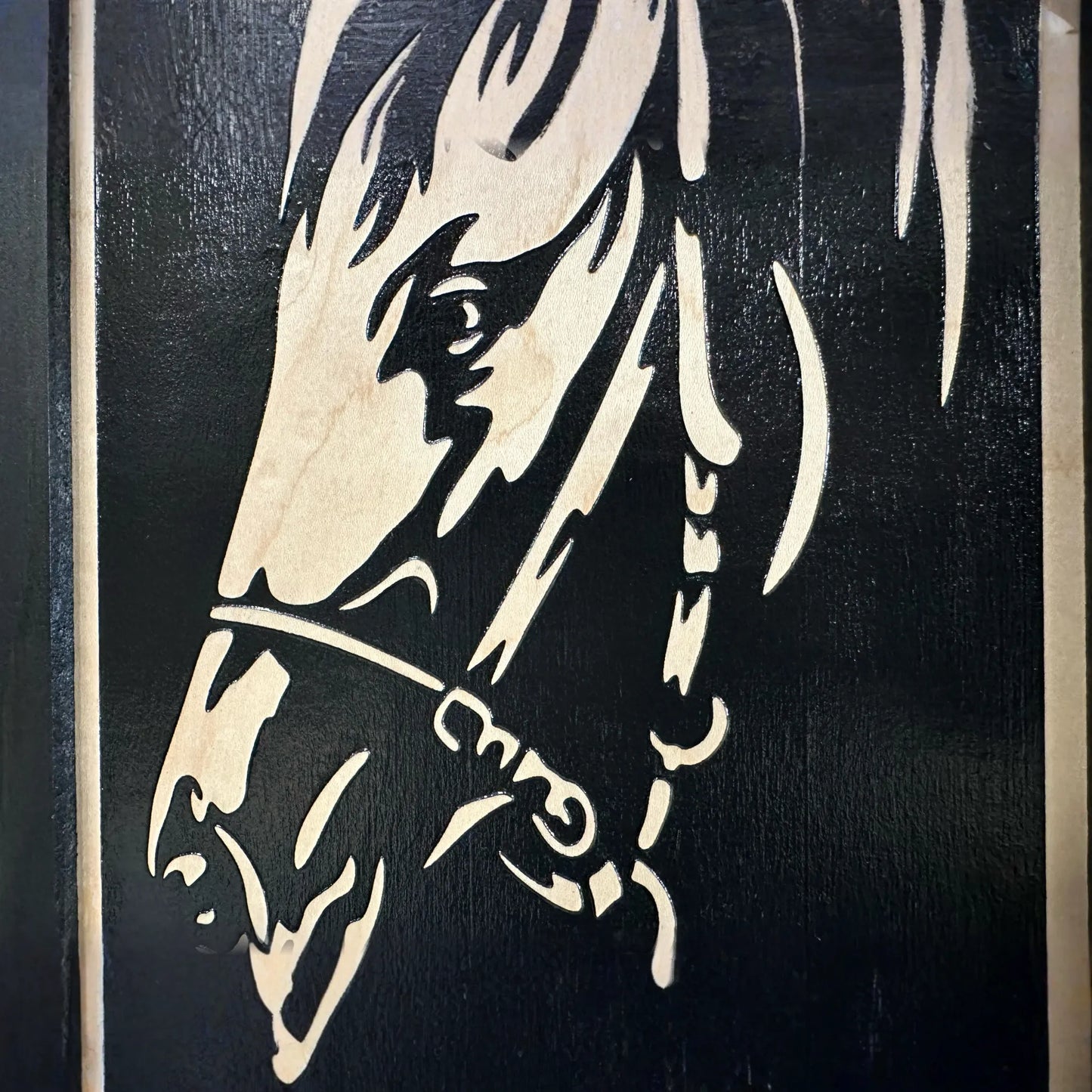 Hidden Gun Safe Black Horse Wall Art Decoration - Secure Gun Cabinet by Bellewood Designs