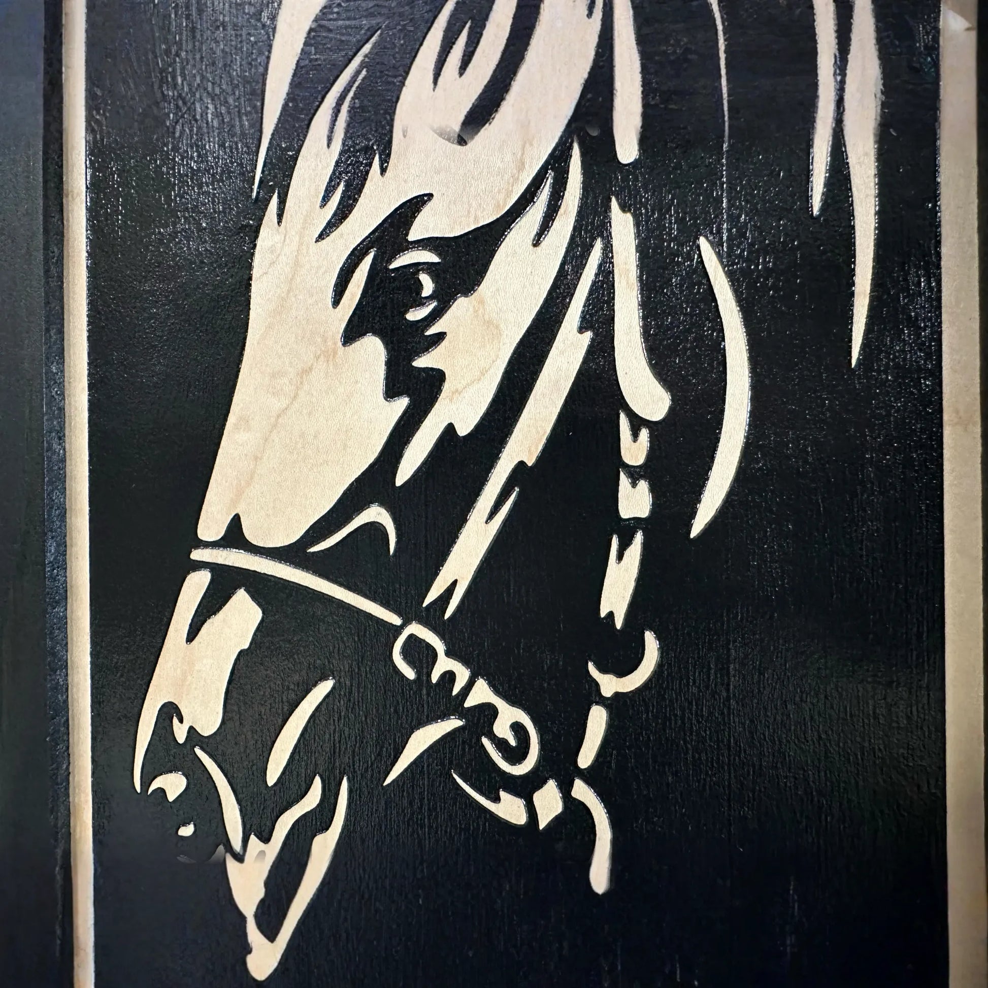 Hidden Gun Safe Black Horse Wall Art Decoration - Secure Gun Cabinet by Bellewood Designs
