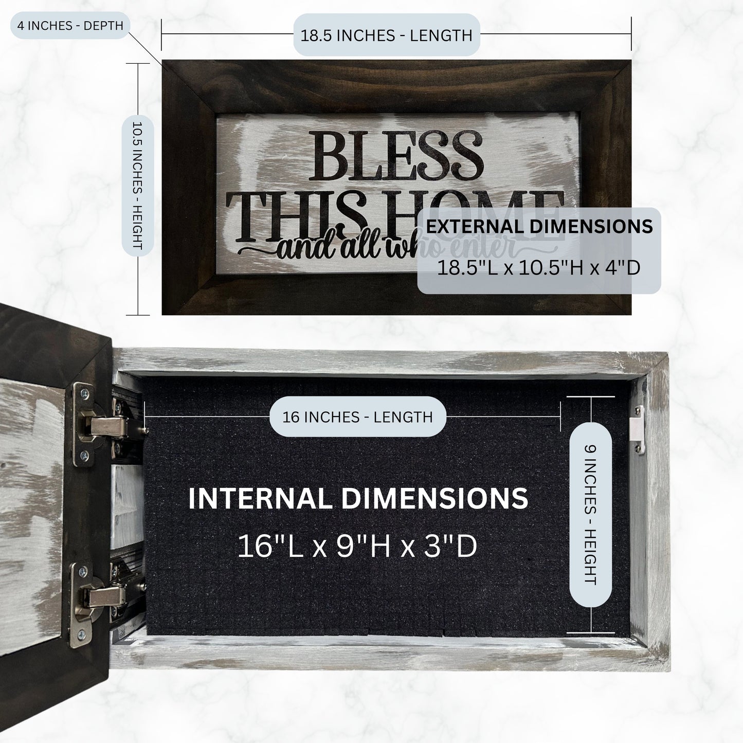 Bless This Home And All Who Enter Decorative Wall-Mounted Secure Gun Cabinet