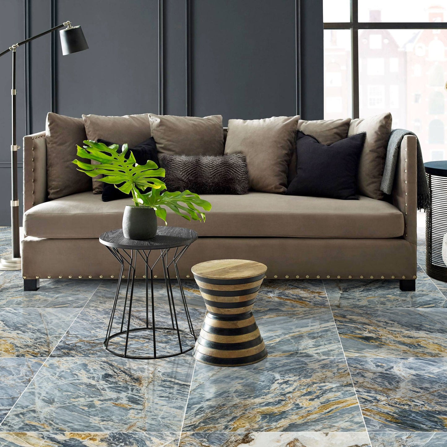 Blue Lagoon Dolomite Exotic Marble Polished Floor and Wall Tile - Large Format - Livfloors Collection