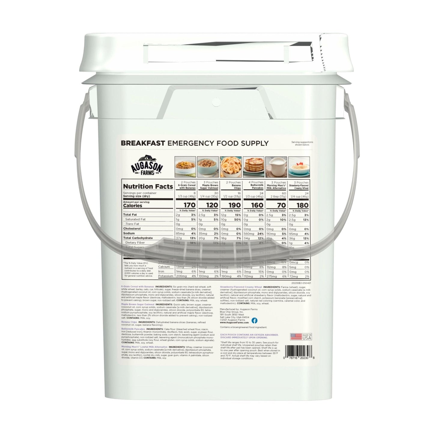 Breakfast Variety Pail, 162 Servings