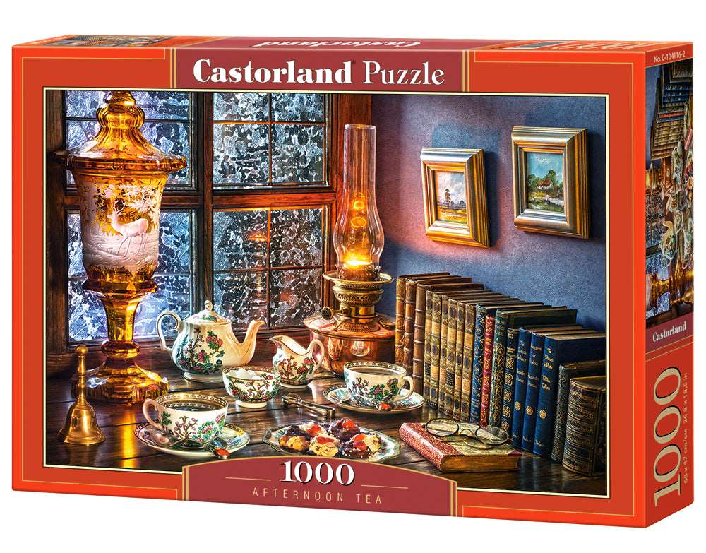 1000 Piece Jigsaw Puzzle, Afternoon Tea, Classic interior, old fashioned furniture, oil lamp, beautiful vase, Adult Puzzle, Castorland C - 104116 - 2 - Bridge Toys - Premium Jigsaw Puzzles - Little Red General Store