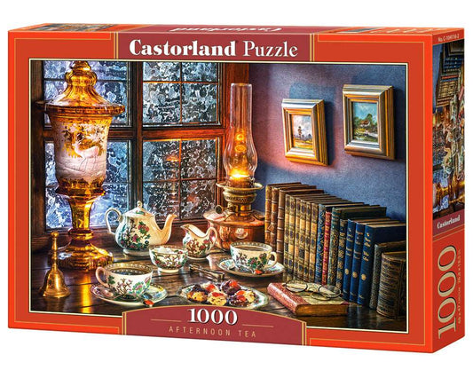 1000 Piece Jigsaw Puzzle, Afternoon Tea, Classic interior, old fashioned furniture, oil lamp, beautiful vase, Adult Puzzle, Castorland C - 104116 - 2 - Bridge Toys - Premium Jigsaw Puzzles - Little Red General Store