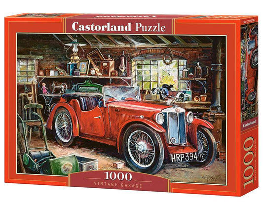 1000 Piece Jigsaw Puzzle, Vintage Garage, automobile, Classic car, Adult Puzzle, Castorland C - 104574 - 2 - Bridge Toys - Premium Jigsaw Puzzles - Little Red General Store