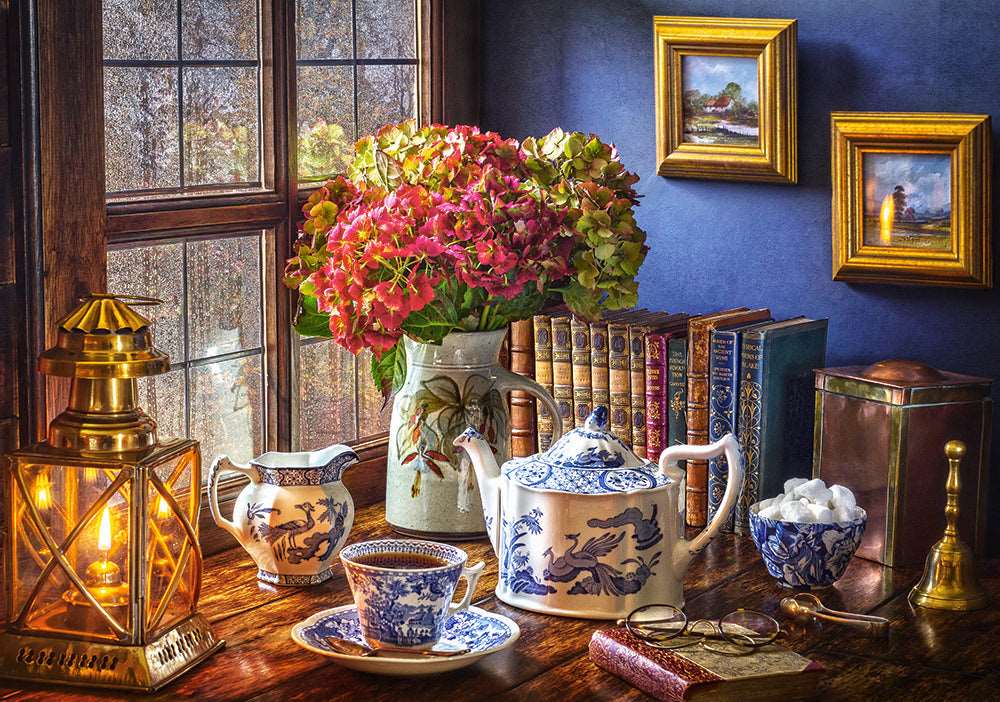 500 Piece Jigsaw Puzzle, Tea Time, Classic interior, old fashioned furniture, oil lamp, beautiful vase, Adult Puzzles, Castorland B - 53070 - Bridge Toys - Premium Jigsaw Puzzles - Little Red General Store