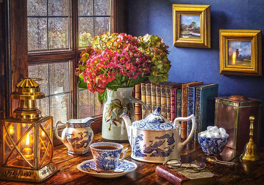 500 Piece Jigsaw Puzzle, Tea Time, Classic interior, old fashioned furniture, oil lamp, beautiful vase, Adult Puzzles, Castorland B - 53070 - Bridge Toys - Premium Jigsaw Puzzles - Little Red General Store