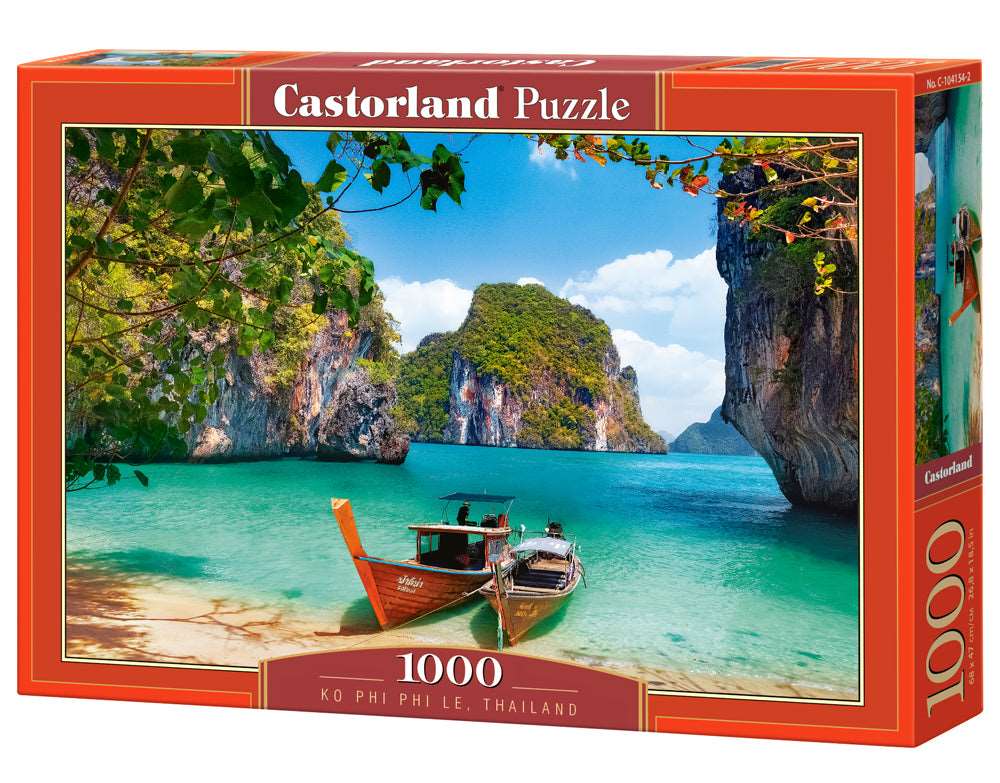 1000 Piece Jigsaw Puzzle, Ko Phi Phi Le, Thailand, Asia, Holiday puzzle, touristic place, beach, ocean puzzle, Adult Puzzle, Castorland C - 104154 - 2 - Bridge Toys - Premium Jigsaw Puzzles - Little Red General Store