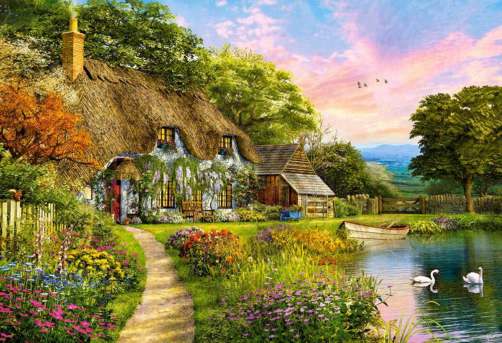1500 Piece Jigsaw Puzzle, Countryside Cottage, Idyllic puzzle, Nostalgic view, Castorland C - 151998 - 2 - Bridge Toys - Premium Jigsaw Puzzles - Little Red General Store