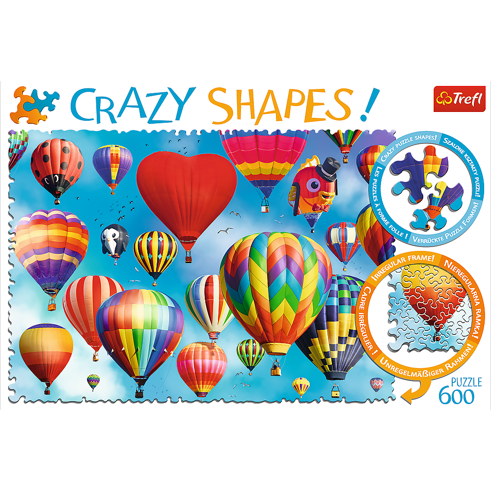 Crazy Shape 600 Piece Jigsaw Puzzles, Colorful balloons, Adult Puzzles, Trefl 11112 - Bridge Toys - Premium Jigsaw Puzzles - Little Red General Store