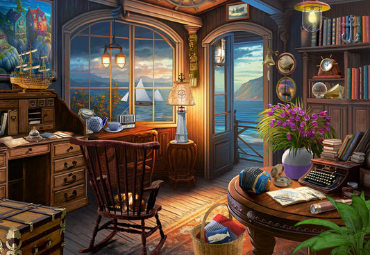 1000 Piece Jigsaw Puzzle, Sailor's House, Romantic puzzles, Ocean view, Adult Puzzle, Castorland C - 105090 - 2 - Bridge Toys - Premium Jigsaw Puzzles - Little Red General Store