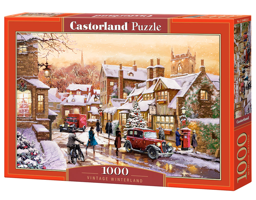 1000 Piece Jigsaw Puzzle, Vintage Winterland, Winter puzzle, Snow, Adult Puzzle, Castorland C - 104802 - 2 - Bridge Toys - Premium Jigsaw Puzzles - Little Red General Store