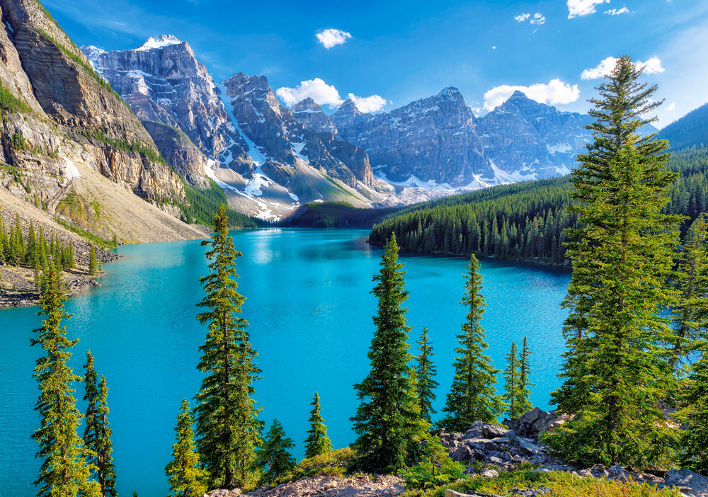 500 Piece Jigsaw Puzzle, Spring at Moraine Lake, Canada, Mountain view, Landscape puzzle, Adult Puzzle, Castorland B - 53810 - Bridge Toys - Premium Jigsaw Puzzles - Little Red General Store