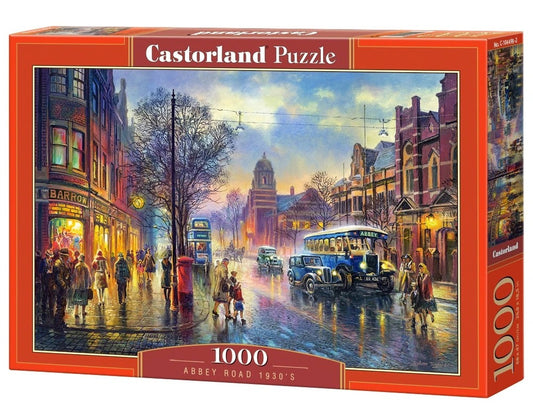 1000 Piece Jigsaw Puzzle, Abbey Road, 1930s, London, England, British Empire, Edwardian Era, Adult Puzzles, Castorland C - 104499 - 2 - Bridge Toys - Premium Jigsaw Puzzles - Little Red General Store