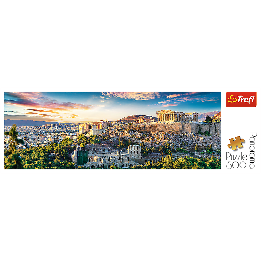 Panorama 500 Piece Jigsaw Puzzles, Acropolis, Athens Greece Puzzle, Parthenon Puzzle, Adult Puzzles, Trefl 29503 - Bridge Toys - Premium Jigsaw Puzzles - Little Red General Store