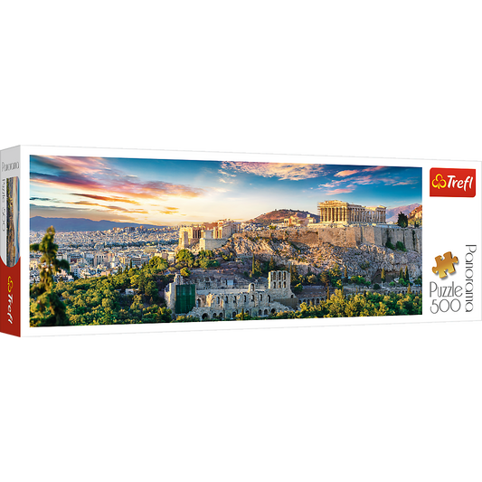 Panorama 500 Piece Jigsaw Puzzles, Acropolis, Athens Greece Puzzle, Parthenon Puzzle, Adult Puzzles, Trefl 29503 - Bridge Toys - Premium Jigsaw Puzzles - Little Red General Store