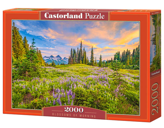 2000 Piece Jigsaw Puzzle, Blossoms of Morning, Landscape puzzles, Meadow, Mountain view, Adult Puzzle, Castorland C - 200863 - 2 - Bridge Toys - Premium Jigsaw Puzzles - Little Red General Store