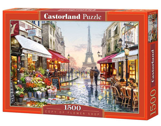 1500 Piece Jigsaw Puzzle, Flower Shop, Street of Paris, France, Eiffel Tower, Adult Puzzles, Castorland C - 151288 - 2 - Bridge Toys - Premium Jigsaw Puzzles - Little Red General Store