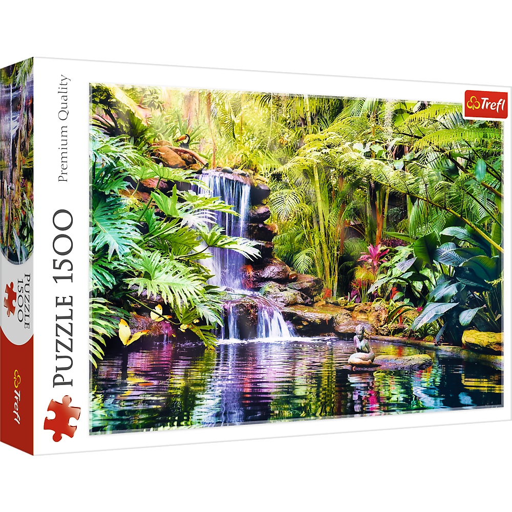 1500 piece Jigsaw Puzzles - Oasis of Calm, Waterfall, relaxing and calming place, Adult Puzzles, Trefl 26187 - Bridge Toys - Premium Jigsaw Puzzles - Little Red General Store