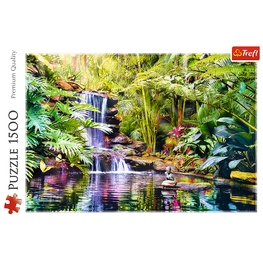 1500 piece Jigsaw Puzzles - Oasis of Calm, Waterfall, relaxing and calming place, Adult Puzzles, Trefl 26187 - Bridge Toys - Premium Jigsaw Puzzles - Little Red General Store