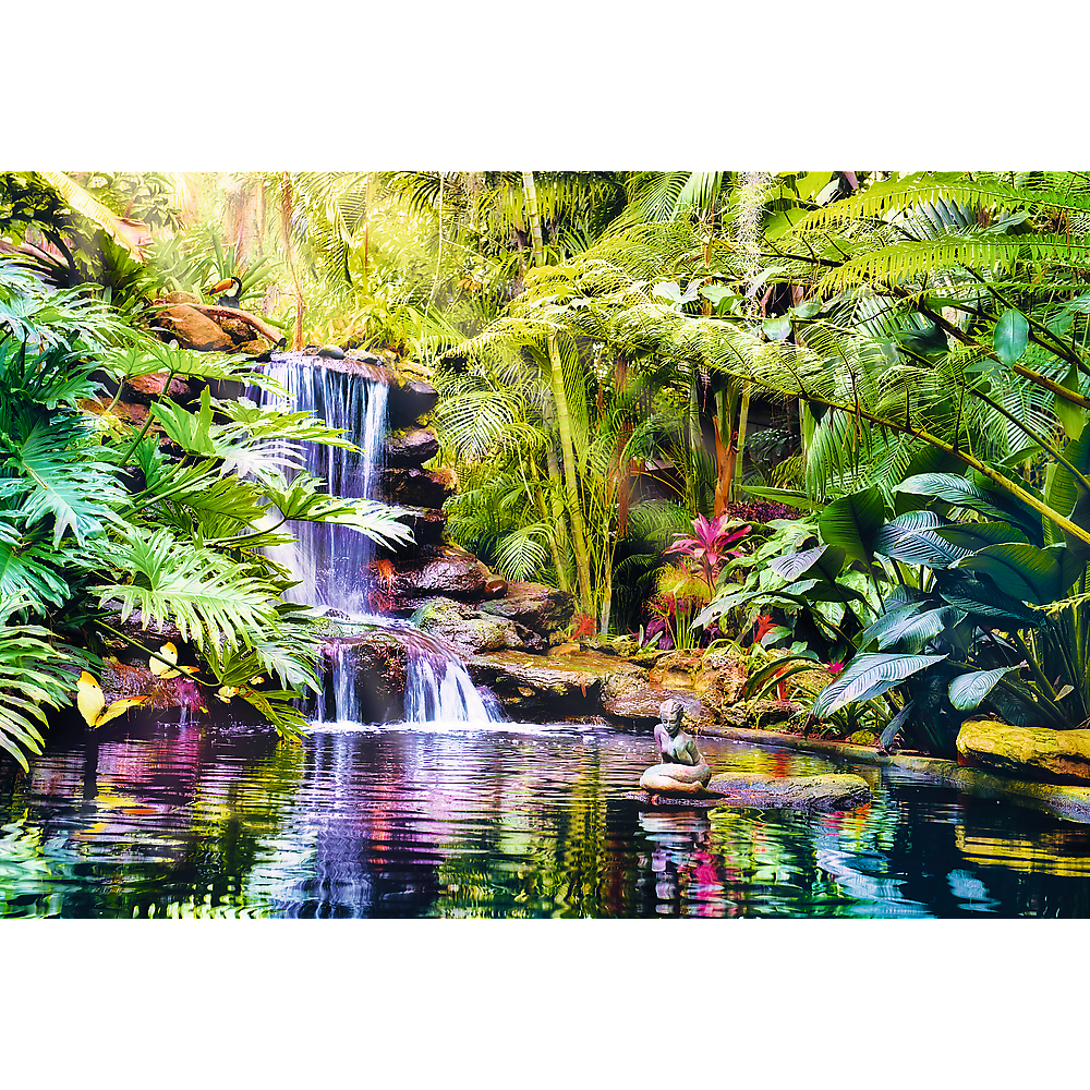 1500 piece Jigsaw Puzzles - Oasis of Calm, Waterfall, relaxing and calming place, Adult Puzzles, Trefl 26187 - Bridge Toys - Premium Jigsaw Puzzles - Little Red General Store