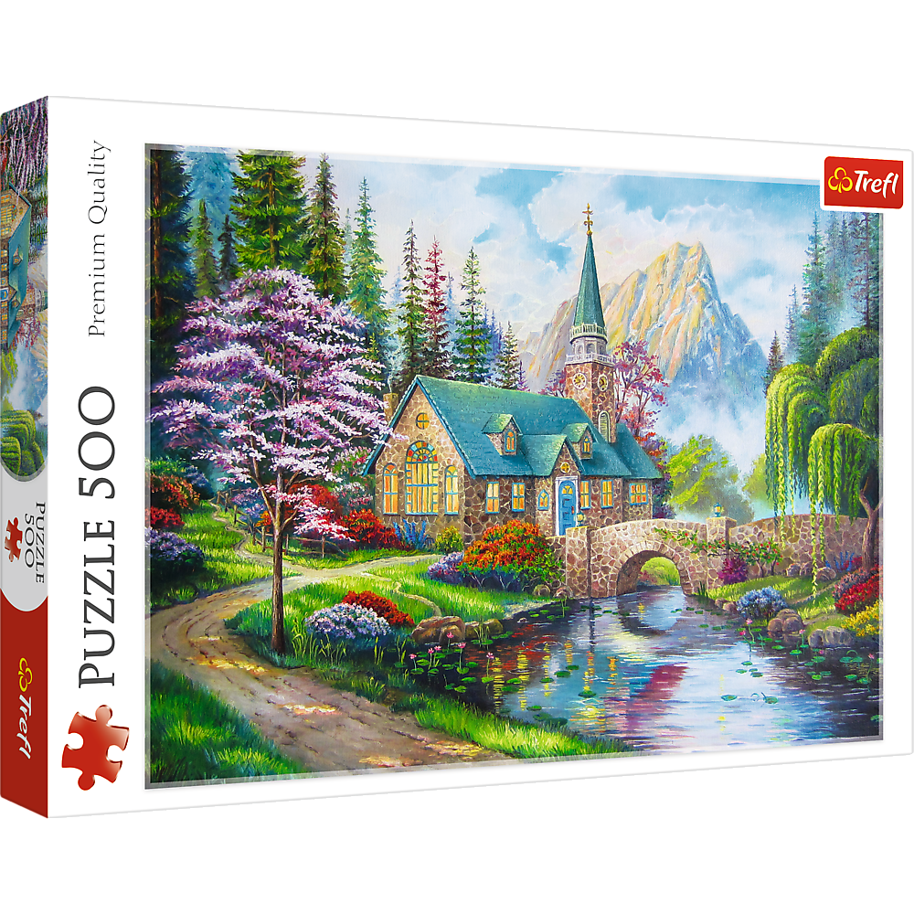 500 Piece Jigsaw Puzzles, Woodland Seclusion, Idyllic Landscape, Mountains and River, Cottage Puzzle, Adult Puzzles, Trefl 37327 - Bridge Toys - Premium Jigsaw Puzzles - Little Red General Store