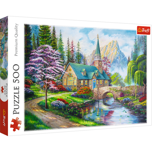 500 Piece Jigsaw Puzzles, Woodland Seclusion, Idyllic Landscape, Mountains and River, Cottage Puzzle, Adult Puzzles, Trefl 37327 - Bridge Toys - Premium Jigsaw Puzzles - Little Red General Store