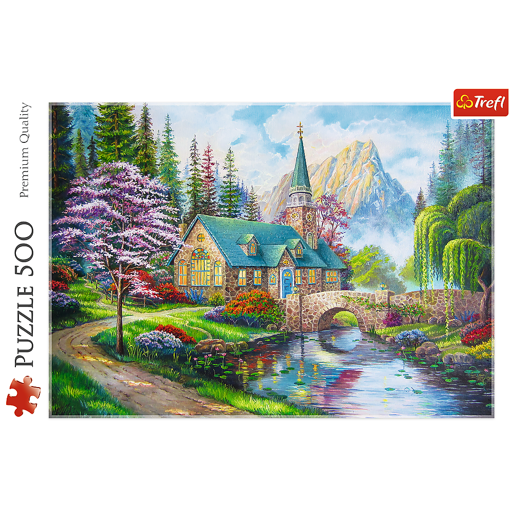 500 Piece Jigsaw Puzzles, Woodland Seclusion, Idyllic Landscape, Mountains and River, Cottage Puzzle, Adult Puzzles, Trefl 37327 - Bridge Toys - Premium Jigsaw Puzzles - Little Red General Store