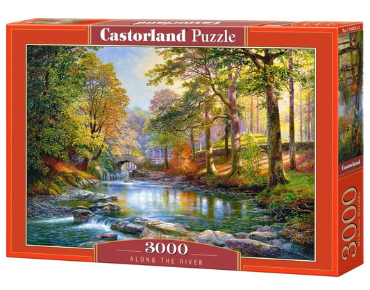3000 Piece Jigsaw Puzzle, Along the River, Forest stream, Relaxing scene, Charming view jigsaw, Nature puzzle, Adult Puzzle, Castorland C - 300532 - 2 - Bridge Toys - Premium Jigsaw Puzzles - Little Red General Store