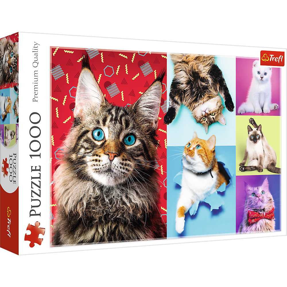 1000 Piece Jigsaw Puzzles, Happy Cats, Pets, Silly Animals, Cats and Kittens, Adult Puzzles, Trefl 10591 - Bridge Toys - Premium Jigsaw Puzzles - Little Red General Store