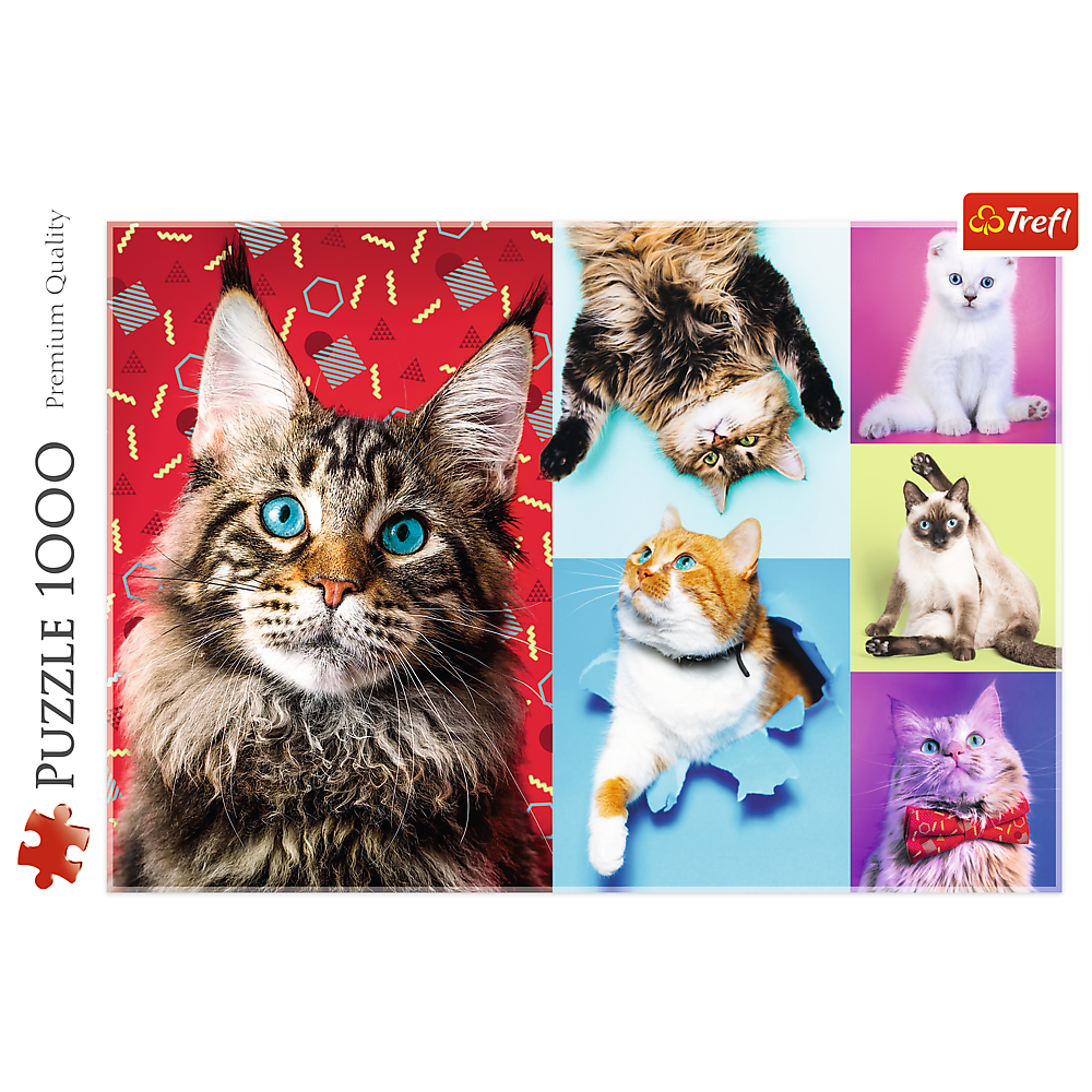 1000 Piece Jigsaw Puzzles, Happy Cats, Pets, Silly Animals, Cats and Kittens, Adult Puzzles, Trefl 10591 - Bridge Toys - Premium Jigsaw Puzzles - Little Red General Store