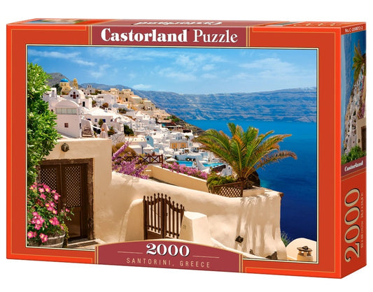 2000 Piece Jigsaw Puzzle, Santorini, Greece, Aegean Sea, Touristic place, Travel jigsaw puzzles, Holiday place, Mediterranean, Adult Puzzle, Castorland C - 200672 - 2 - Bridge Toys - Premium Jigsaw Puzzles - Little Red General Store