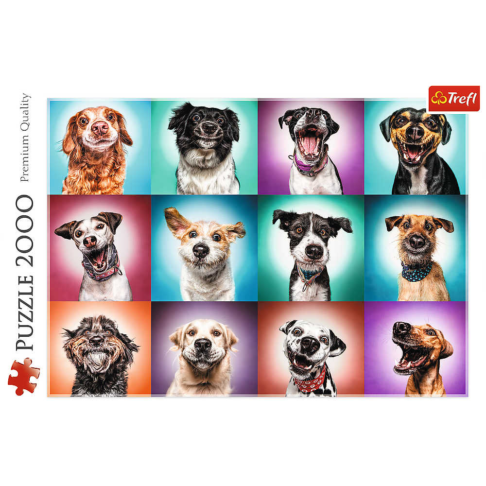 2000 piece Jigsaw Puzzles - Funny dog portraits II, Pets Puzzle, Adult Puzzles, Trefl 27119 - Bridge Toys - Premium Jigsaw Puzzles - Little Red General Store