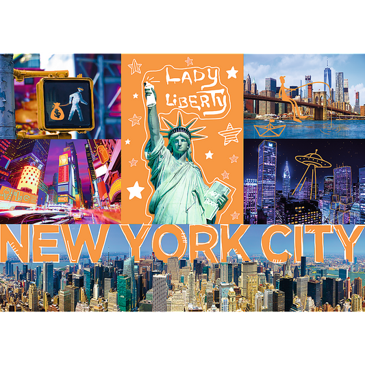 1000 Piece Jigsaw Puzzles, New York City Art, Puzzle of NYC with Neon, Puzzles of the USA, Adult Puzzles, Trefl 10579 - Bridge Toys - Premium Jigsaw Puzzles - Little Red General Store