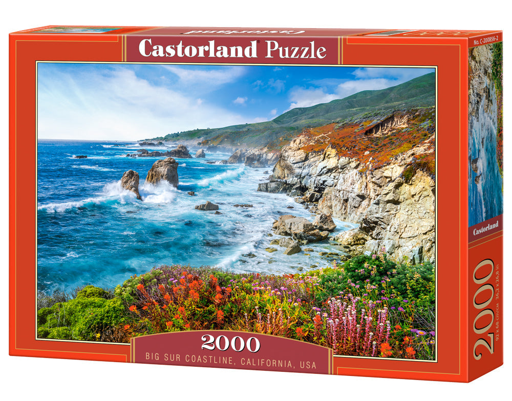 2000 Piece Jigsaw Puzzle, Big Sur Coastline, California, USA, Coastal landscape, Breathtaking view puzzle, Adult Puzzle, Castorland C - 200856 - 2 - Bridge Toys - Premium Jigsaw Puzzles - Little Red General Store