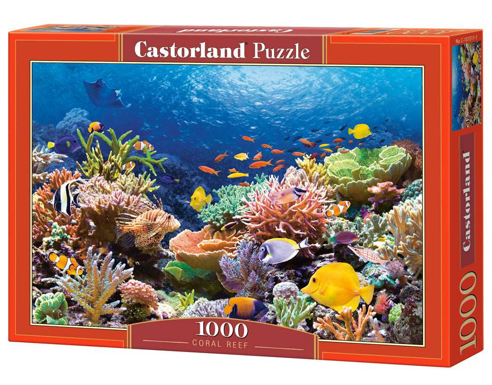 1000 Piece Jigsaw Puzzle, Coral Reef Fishes, Sealife, Ocean, Adult Puzzle, Castorland C - 101511 - 2 - Bridge Toys - Premium Jigsaw Puzzles - Little Red General Store
