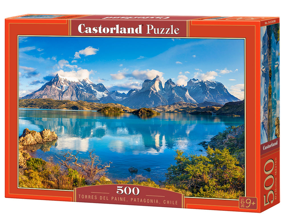 500 Piece Jigsaw Puzzle, Torres Del Paine, Patagonia, Mountain Landscape, Chile, Adult Puzzles, Castorland B - 53698 - Bridge Toys - Premium Jigsaw Puzzles - Little Red General Store