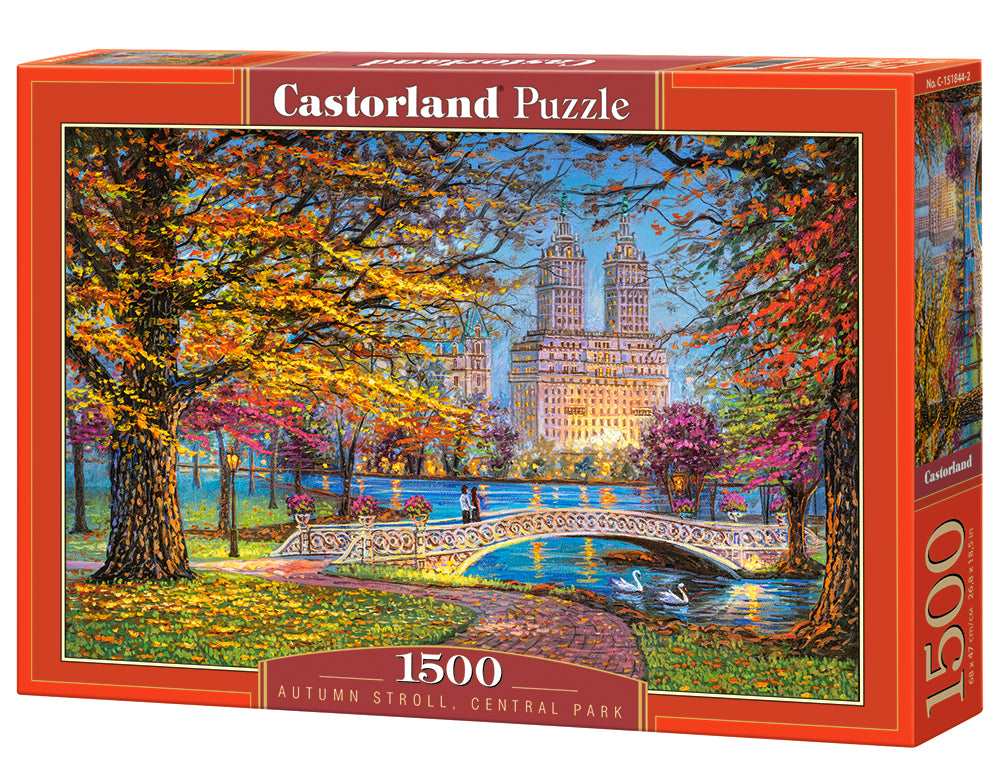 1500 Piece Jigsaw Puzzle, Autumn Stroll, Central Park, NY, New York puzzle, Cityscape, Adult Puzzles, Castorland C - 151844 - 2 - Bridge Toys - Premium Jigsaw Puzzles - Little Red General Store