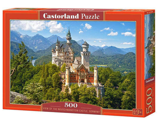 500 Piece Jigsaw Puzzle, View of the Neuschwanstein Castle, Bavarian Alps, Germany, Castle puzzle, Adult Puzzles, Castorland B - 53544 - Bridge Toys - Premium Jigsaw Puzzles - Little Red General Store