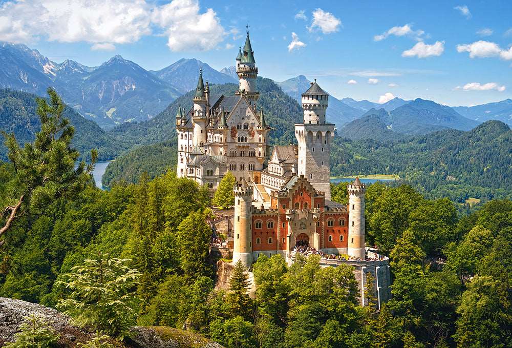 500 Piece Jigsaw Puzzle, View of the Neuschwanstein Castle, Bavarian Alps, Germany, Castle puzzle, Adult Puzzles, Castorland B - 53544 - Bridge Toys - Premium Jigsaw Puzzles - Little Red General Store