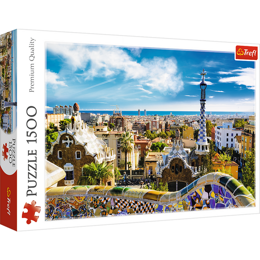 1500 Piece Jigsaw Puzzle, Park Güell, Barcelona Spain Puzzle, European Puzzles, Antoni Gaudi Puzzles, Adult Puzzles, Trefl 26147 - Bridge Toys - Premium Jigsaw Puzzles - Little Red General Store