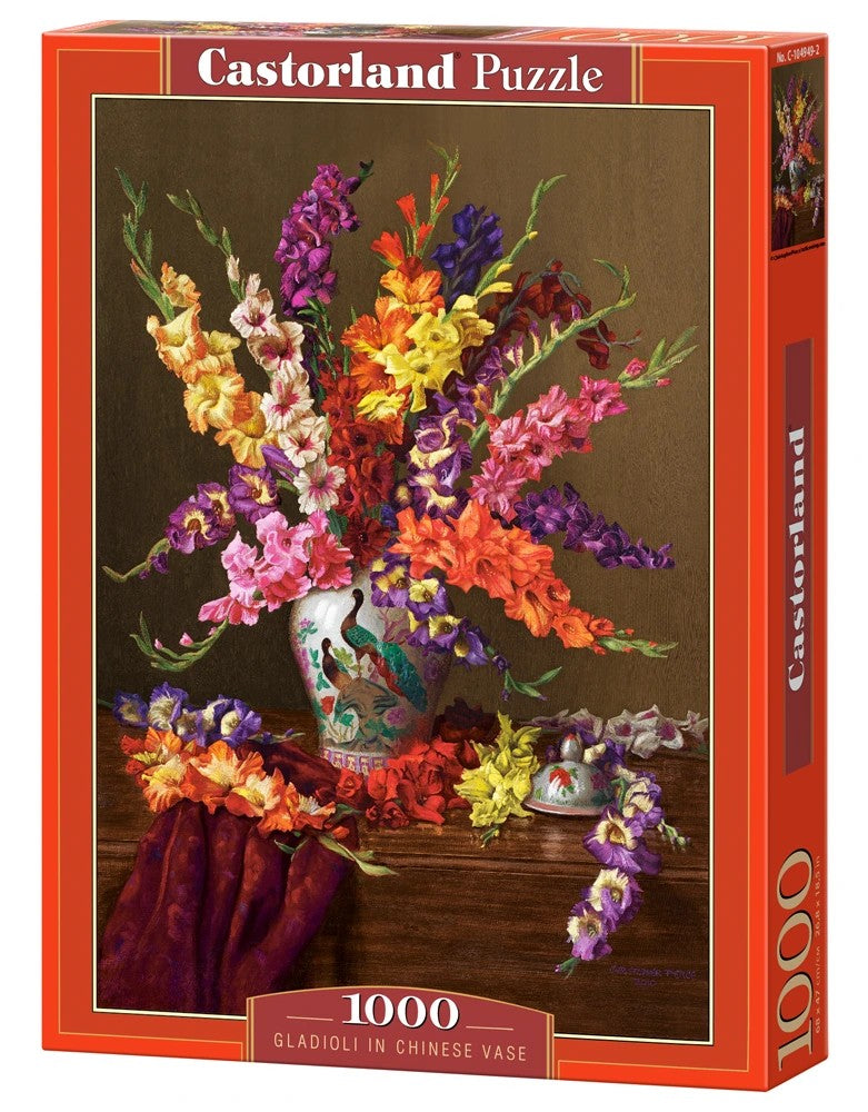 1000 Piece Jigsaw Puzzle, Gladioli in Chinese Vase, Flower puzzles, Still nature painting, Art. puzzle, Adult Puzzle, Castorland C - 104949 - 2 - Bridge Toys - Premium Jigsaw Puzzles - Little Red General Store