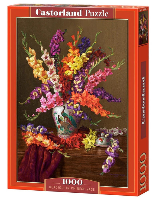 1000 Piece Jigsaw Puzzle, Gladioli in Chinese Vase, Flower puzzles, Still nature painting, Art. puzzle, Adult Puzzle, Castorland C - 104949 - 2 - Bridge Toys - Premium Jigsaw Puzzles - Little Red General Store