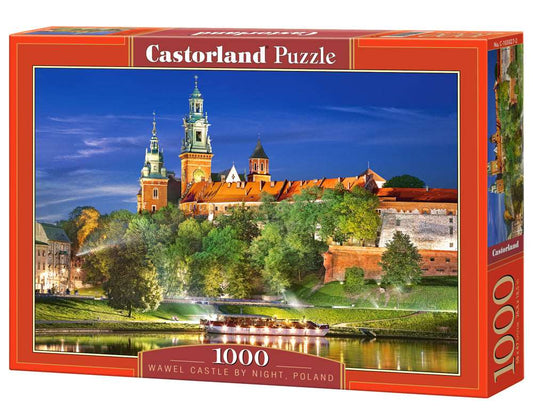 1000 Piece Jigsaw Puzzle, Wawel Castle by Night, Poland, Royal heritage, Royal Castle, Adult puzzle, Castorland C - 103027 - 2 - Bridge Toys - Premium Jigsaw Puzzles - Little Red General Store
