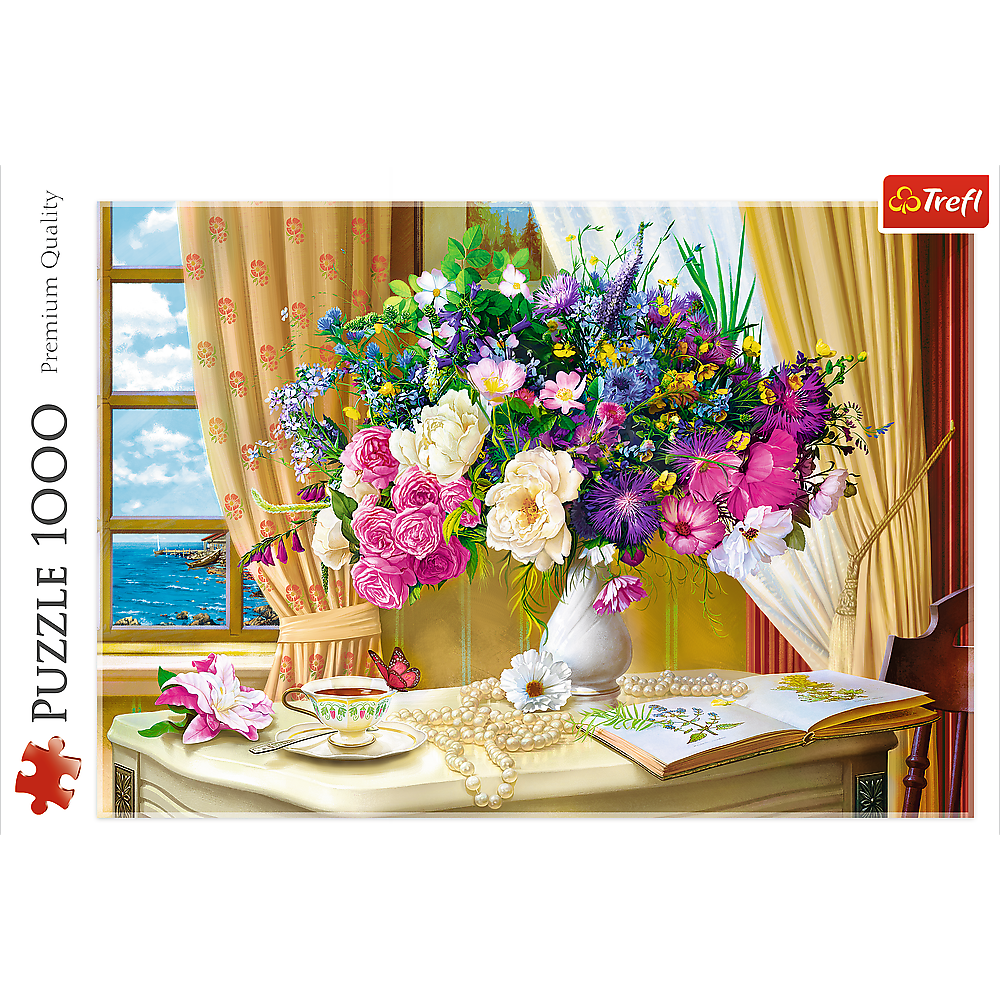 1000 Piece Jigsaw Puzzle, Flowers in The Morning, Painting Puzzle, Plants and Flower Puzzle, Adult Puzzles, Trefl 10526 - Bridge Toys - Premium Jigsaw Puzzles - Little Red General Store