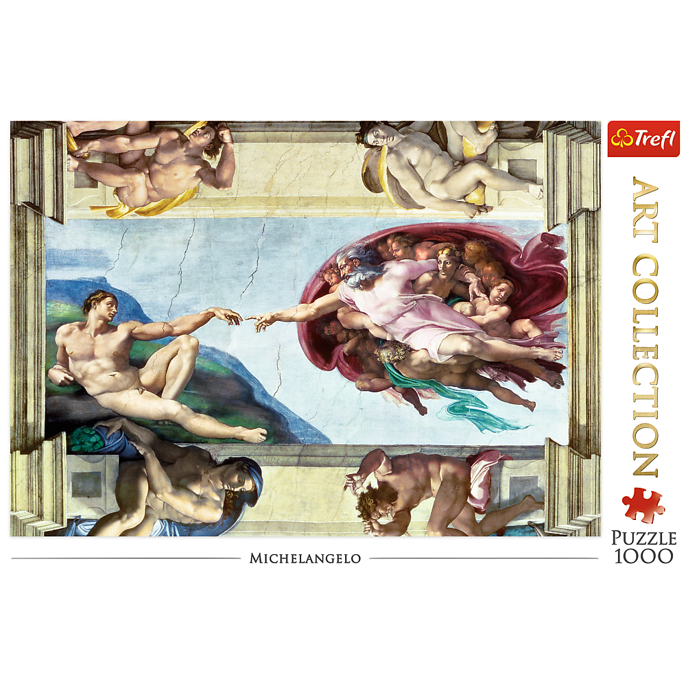 1000 Piece Jigsaw Puzzles Art Collection, The Creation of Adam by Michelangelo, Sistine Chapel, Art Puzzles, Adult Puzzles, Trefl 10590 - Bridge Toys - Premium Jigsaw Puzzles - Little Red General Store
