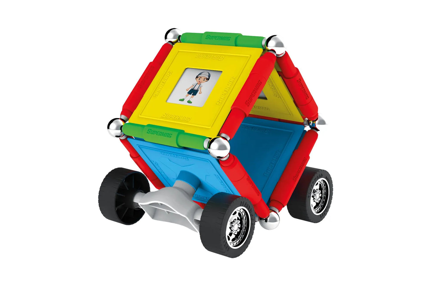Tinamiri Supermag - Wheels 55 - Magnetic Building Set, Educational construction fun, 55 piece set, Magnet Toys, 0661 - Bridge Toys - Premium Jigsaw Puzzles - Little Red General Store