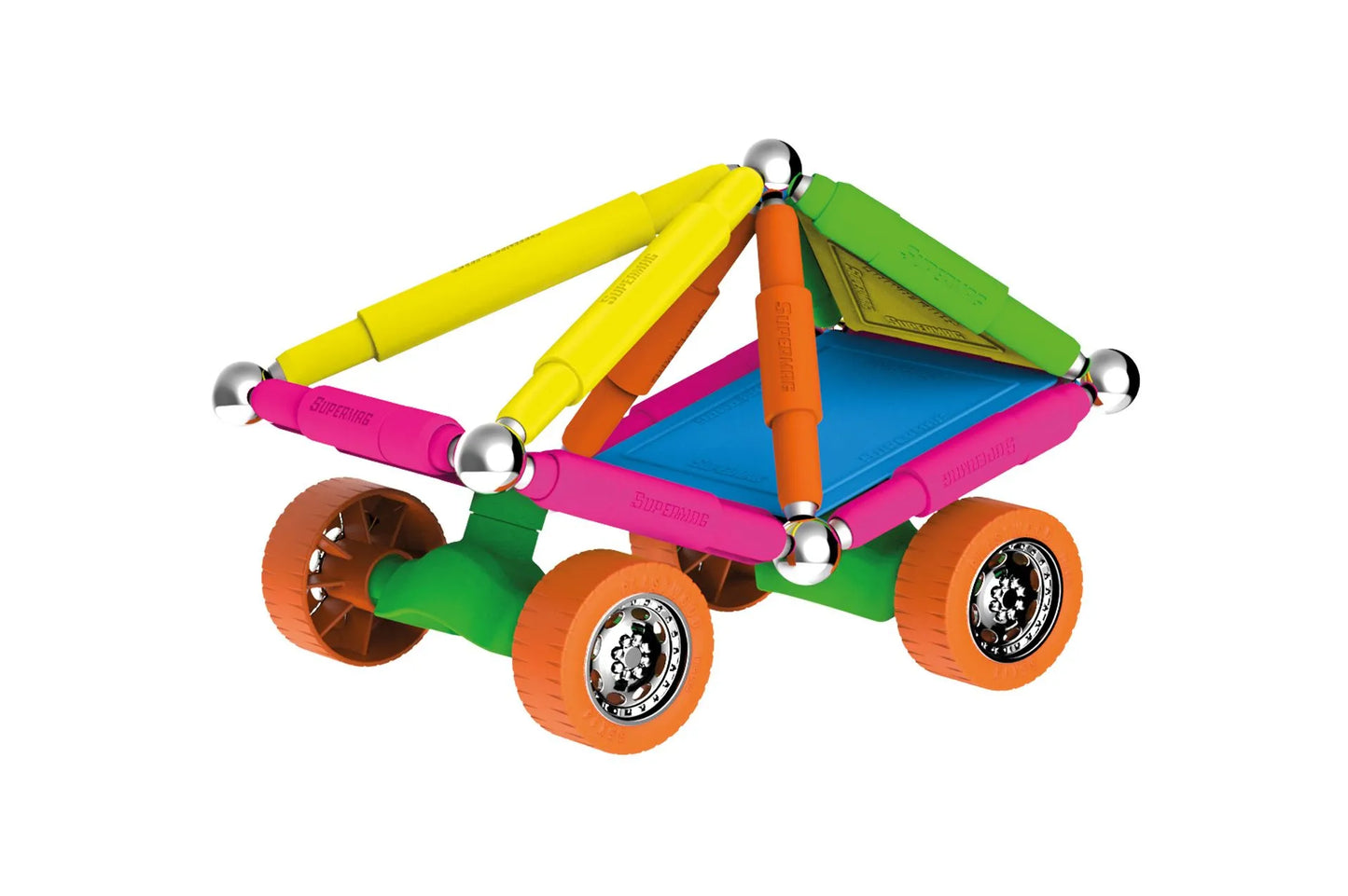 Tinamiri Supermag - Wheels 55 - Magnetic Building Set, Educational construction fun, 55 piece set, Magnet Toys, 0661 - Bridge Toys - Premium Jigsaw Puzzles - Little Red General Store