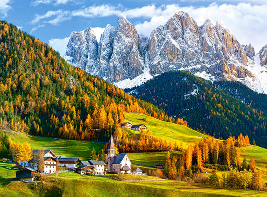 2000 Piece Jigsaw Puzzle, Church of St. Magdalena, Dolomites, Italy, Europe, Scenic Puzzle, Travel - inspired Puzzle, Adult Puzzle, Castorland C - 200610 - 2 - Bridge Toys - Premium Jigsaw Puzzles - Little Red General Store