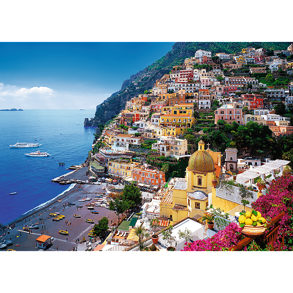500 Piece Jigsaw Puzzles, Positano, Italy, Amalfi Coast Puzzle, Colorful Oceanside Puzzle, Adult Puzzles, Trefl 37145 - Bridge Toys - Premium Jigsaw Puzzles - Little Red General Store
